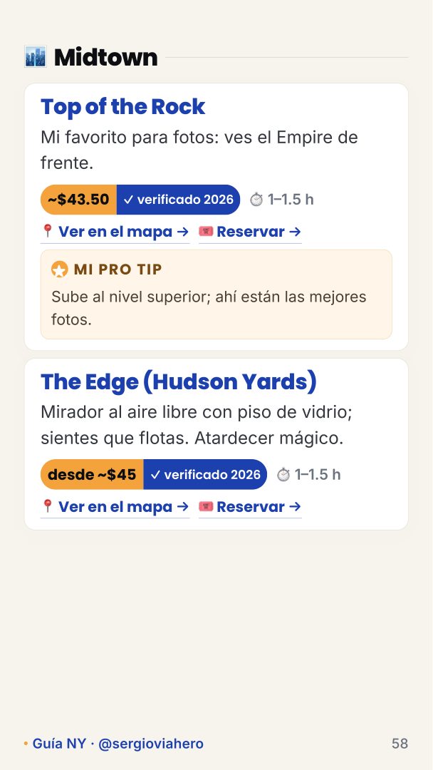 Página de fichas de Midtown